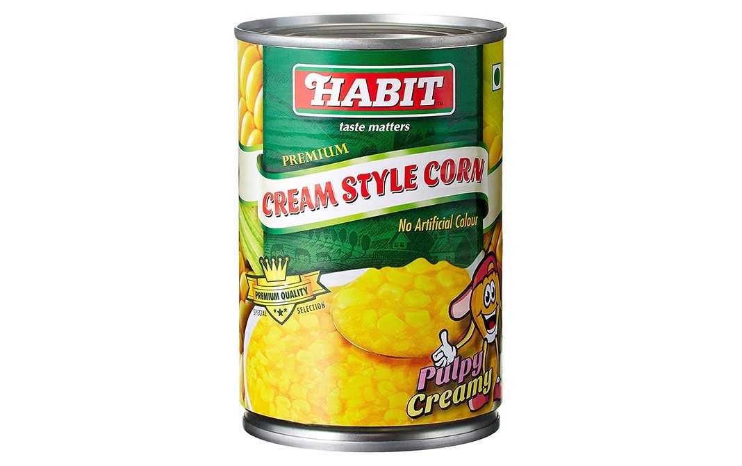 Habit Premium Cream Style Corn Pulpy Creamy   Tin  410 grams